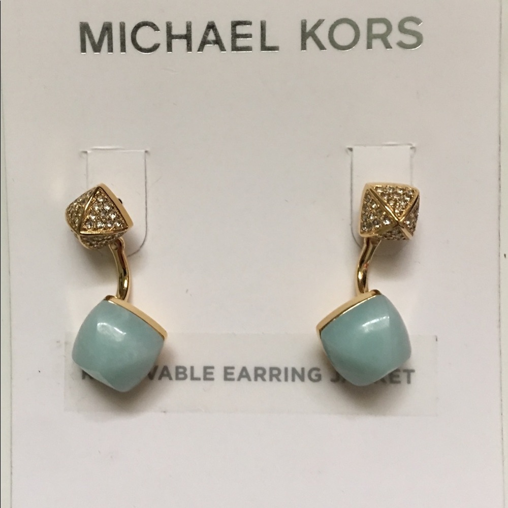 MICHAEL KORS BLUSH RUSH JACKET EARRINGS - Picture 2 of 4